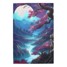 Art Painting of a Mountain Waterfall