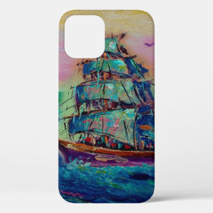 Art painting Oil colour barque lucky thailandabstr iPhone 12 Case