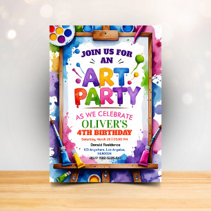 Art Painting Party Birthday Invitation