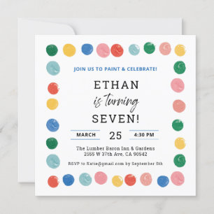 Art Painting Party Boy Painting Birthday Invitation