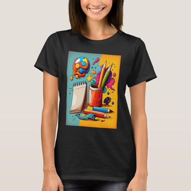Art Painting  Pop Painter Mom  3 T-Shirt (Front)