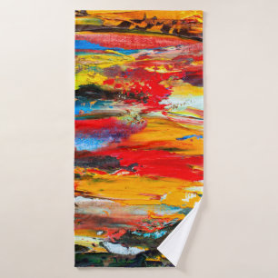 Art painting with palette knifeblack,paris,red,whi bath towel