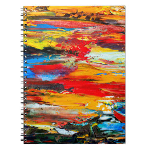 Art painting with palette knifeblack,paris,red,whi notebook