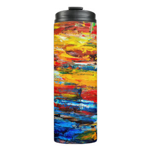 Art painting with palette knifemasterpiece,paintin thermal tumbler