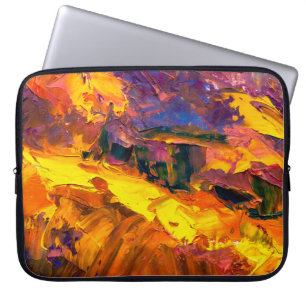 Art painting with palette knifepainting,canvas,abs laptop sleeve