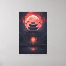 Art Painting Yin and Yang Bridge and Temple