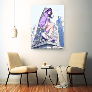 Art Panel Art Panel Purple JK Purple Sushi Daughte Canvas Print