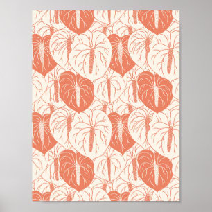 ART PAPER Download - Anthurium seamless pattern Poster