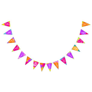 Art Party Birthday age bunting