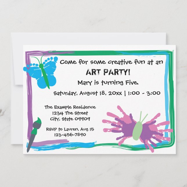 Art Party! Birthday Invitation (Front)