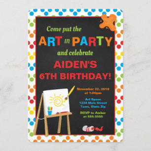 Art Party Birthday Invitation, Painting Party Invitation