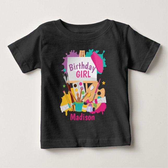 Art Party Birthday shirt Painting Birthday  (Front)