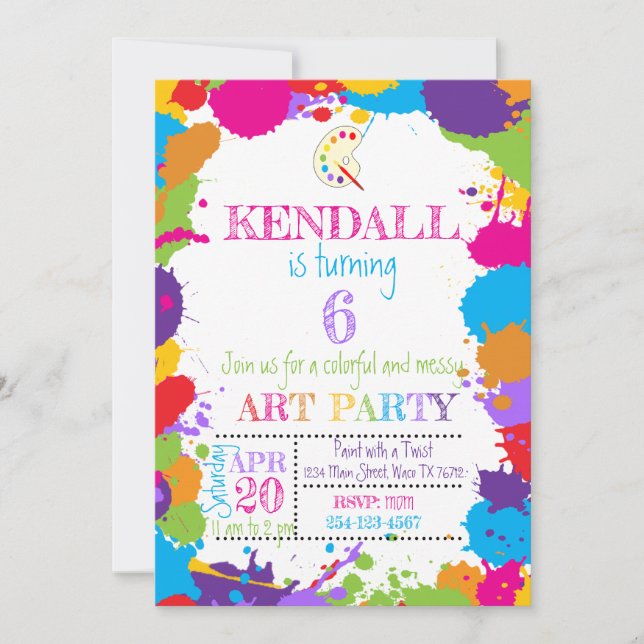 Art Party Invitation (Front)
