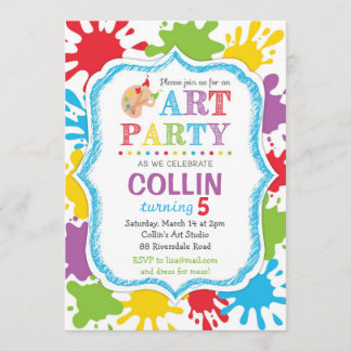 Art Party Invitation / Art Party Birthday Invite