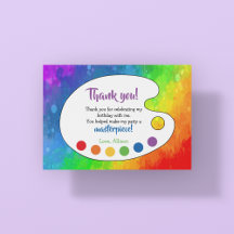 Art Party | Paint Party Thank You Card