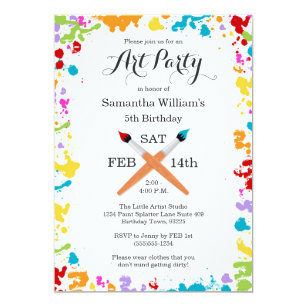 Art Party Painting Birthday Celebration Invitation