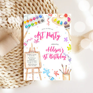 Art Party Painting Craft Birthday Party Invitation