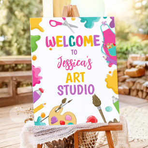 Art Party Studio Craft Paint Artist Girl Birthday Poster