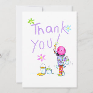 Art Party thank you note Card