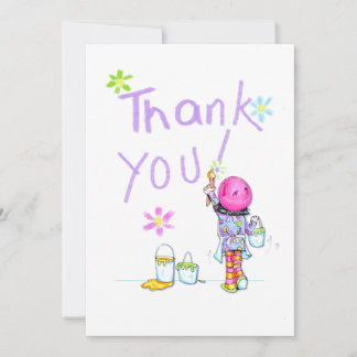 Art Party thank you note Card