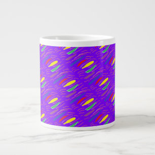 Art pattern on brite purple large coffee mug