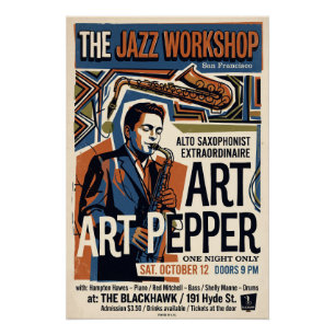 Art Pepper Jazz Workshop Poster