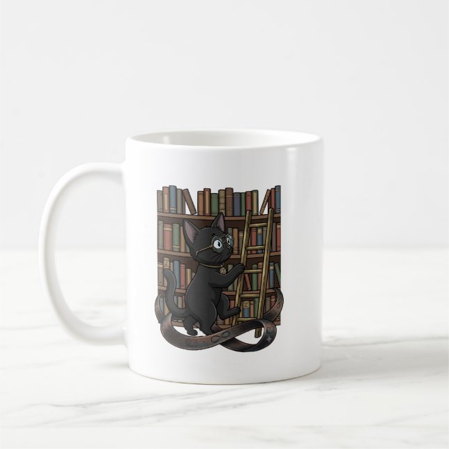 Art Philosopher Black Cat Sculptor  Coffee Mug (Left)