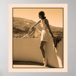 Art photo, woman in tennis outfit poster
