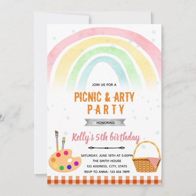 Art picnic party Invitation (Front)