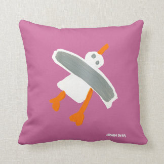 Art Pillow: John Dyer Seagull in pink Cushion