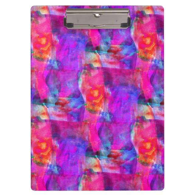 Art pink, blue, red texture background clipboard (Front)