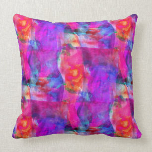 Art pink, blue, red texture background cushion