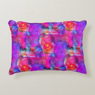 Art pink, blue, red texture background decorative cushion