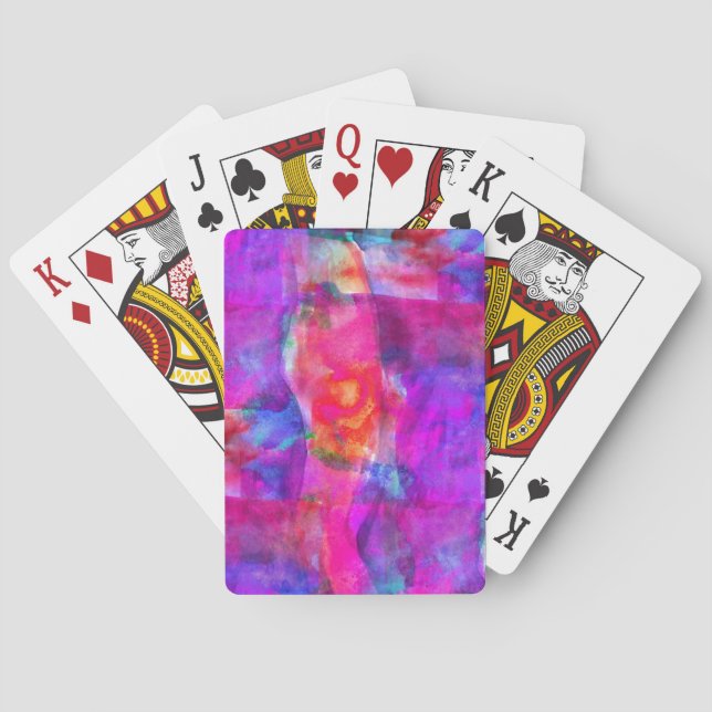 Art pink, blue, red texture background playing cards (Back)