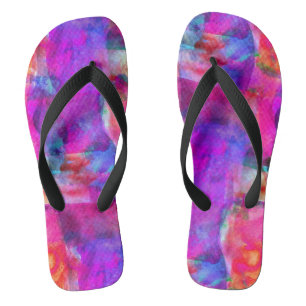 Art pink, blue, red texture background thongs