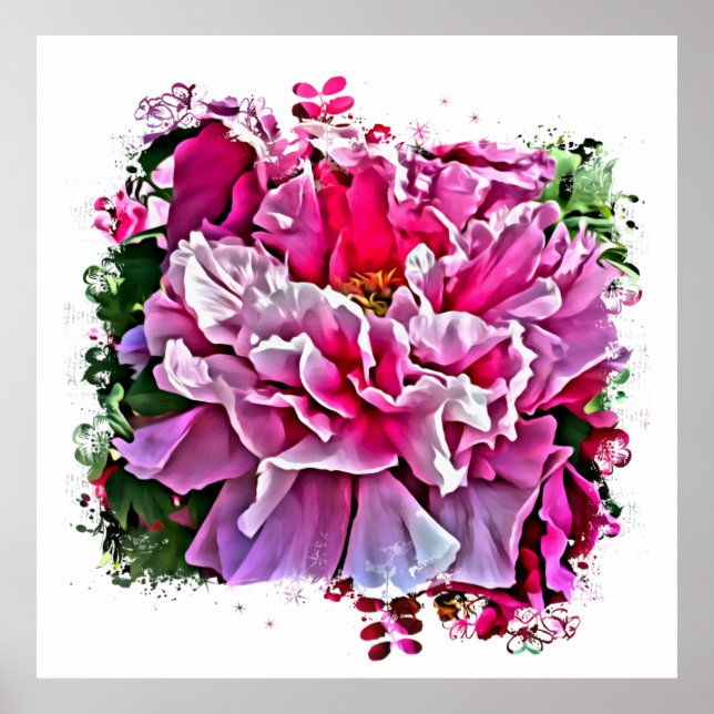 *~* Art Pink Peony Painting Artistic AR1 Poster (Front)