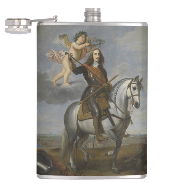 Art Portrait custom monogram flask (Opened)