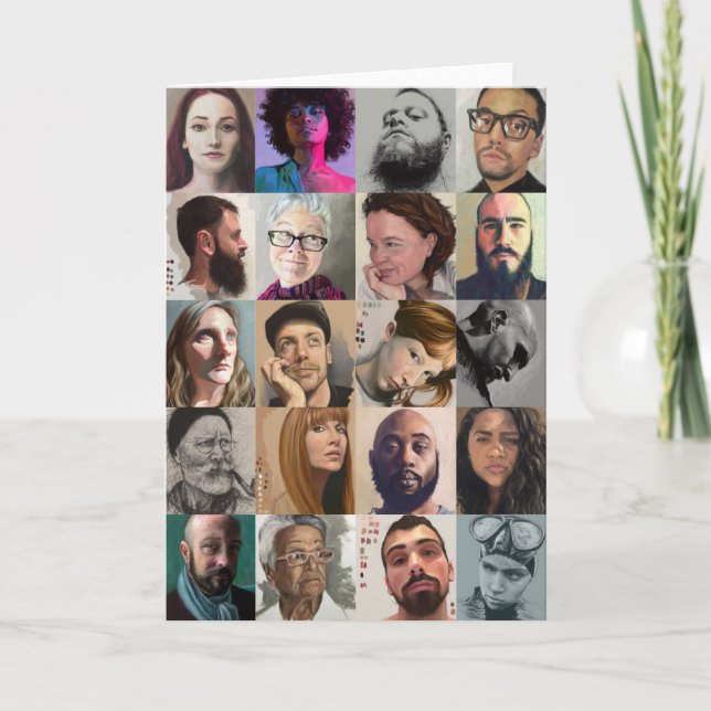 Art Portrait Greeting Card - drawing & painting (Front)