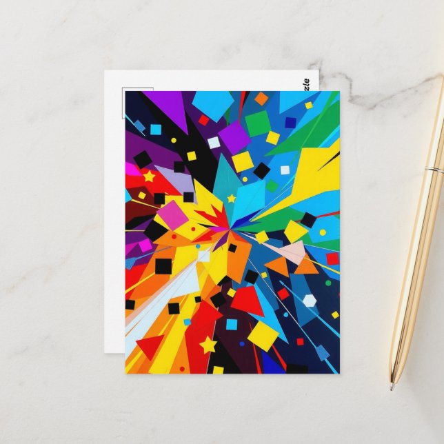 Art Postcard – Abstract Geometric Design (Front/Back In Situ)