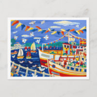 Art Postcard: Beany Hats & Pleasure Boats Falmouth
