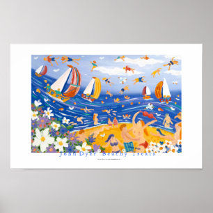Art Poster: Beachy Treats. Swimmers and Sailing Poster