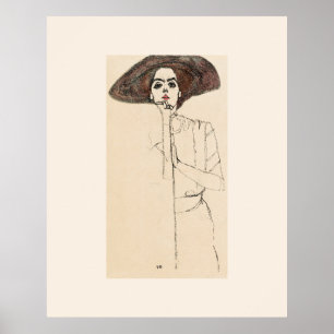 ART POSTER : EGON SCHIELE : PORTRAIT OF WOMAN 1910