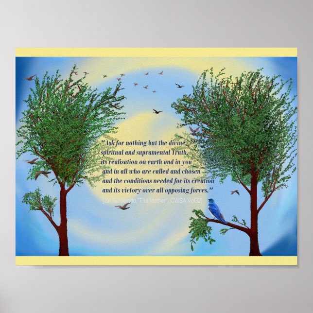 Art Poster Spiritual Quote from Sri Aurobindo (Front)