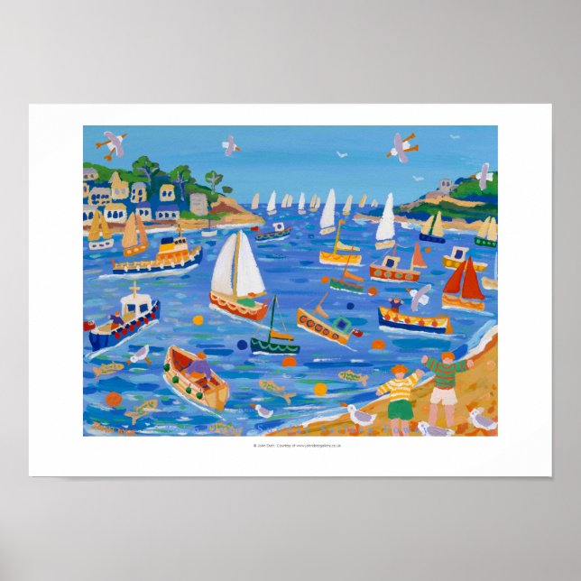 Art Poster: Sunday Sailing Fowey by John Dyer Poster (Front)