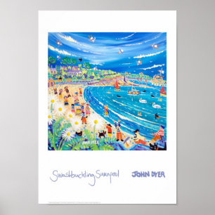 Art Poster: Swashbuckling Swanpool, Cornwall Poster