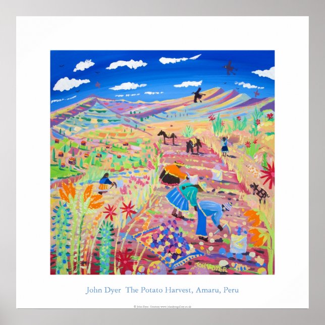 Art Poster: The Potato Harvest, Amaru, Peru Poster (Front)