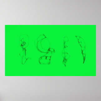Art Potpourri Green Minimalist Drawing Poster