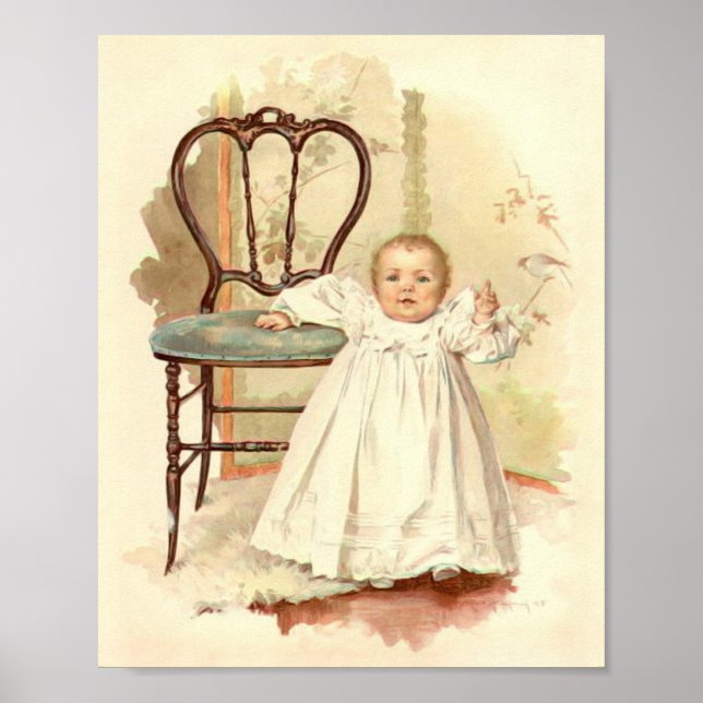 Art Print by Maud Humphrey Baby's First Step (Front)