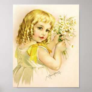 Art Print by Maud Humphrey Girl Yellow Dress