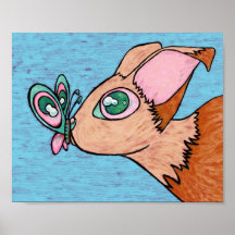 Art Print, Curious Butterfly Friend